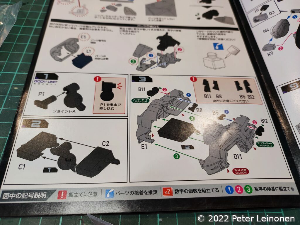 Instructions, similar to bandai kits